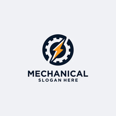 Engine repair services, gear and piston maintenance logo, automotive engine mechanic technology logo