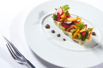 Salad with vegetables and mash,  testy food