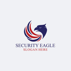 Eagle vector logo, eagle protection eagle logo template design with vector shield combination,