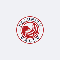 Eagle vector logo, eagle protection eagle logo template design with vector shield combination,