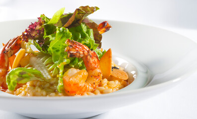 One pot rice with prawns , food , tasty  