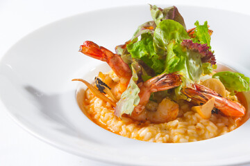 One pot rice with prawns , food , tasty  