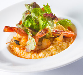 One pot rice with prawns , food , tasty  