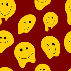 Liquid fun smile seamless pattern