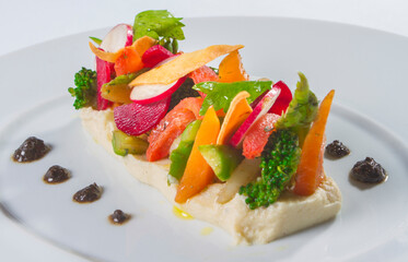 Salad with vegetables and mash , food 