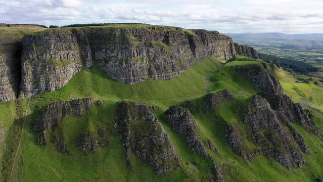 The beautiful Binevenagh mountain near Limavady in Northern Ireland, United Kingdom