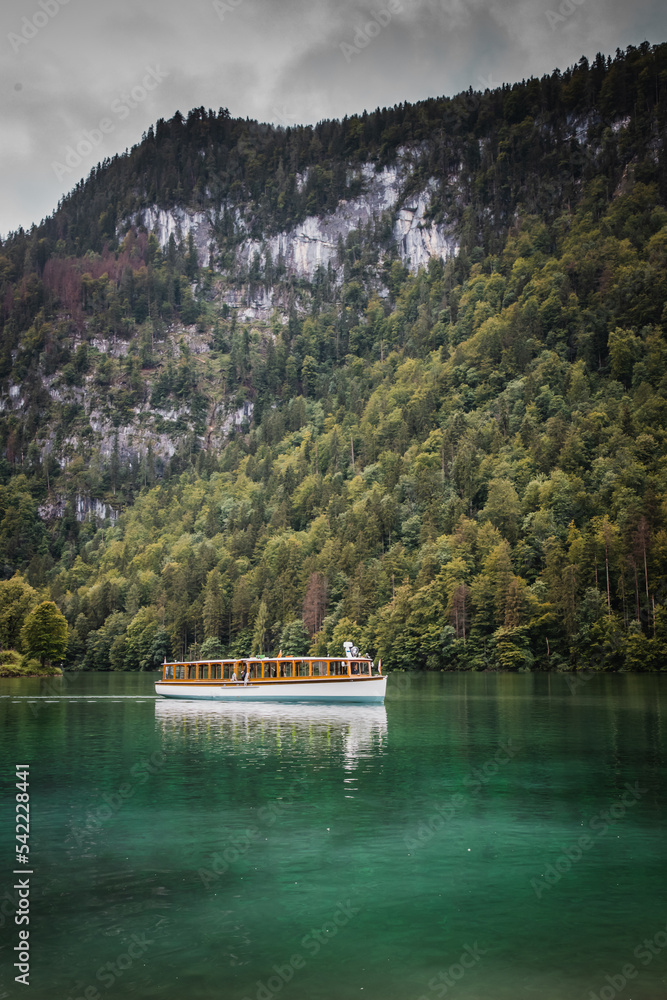 Poster cloudy weather at konigsee