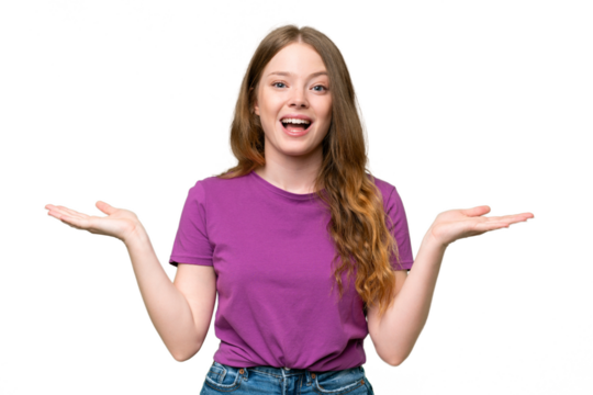 Young pretty woman over isolated background with shocked facial expression - Powered by Adobe