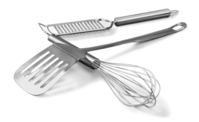 Kitchen metal utensil isolated on white background