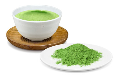 抹茶 粉末 イラスト リアル セット