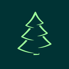 Christmas tree icon. Vector illustration.