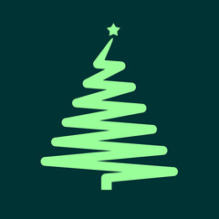 Christmas tree icon. Vector illustration.