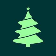 Christmas tree icon. Vector illustration.
