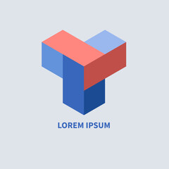 Geometric shape, 3d logo