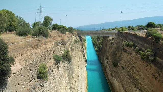 View at Corinth Canal, Peloponnese, Greece.