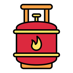 Gas Cylinder Filled Line Icon