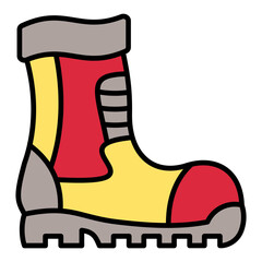 Firefighter Boots Filled Line Icon