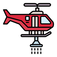 Firefighter Helicopter Filled Line Icon