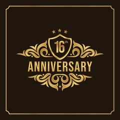 Collection of isolated anniversary logo numbers 1 to 1 million with ribbon vector illustration | Happy anniversary 16th