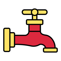 Faucet Filled Line Icon