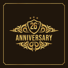 Collection of isolated anniversary logo numbers 1 to 1 million with ribbon vector illustration | Happy anniversary 26th