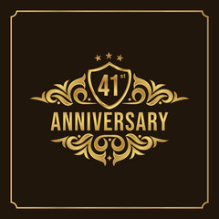 Collection of isolated anniversary logo numbers 1 to 1 million with ribbon vector illustration | Happy anniversary 41th