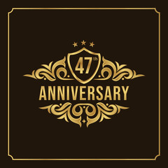 Collection of isolated anniversary logo numbers 1 to 1 million with ribbon vector illustration | Happy anniversary 47th