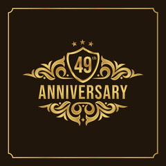 Obraz premium Collection of isolated anniversary logo numbers 1 to 1 million with ribbon vector illustration | Happy anniversary 49th