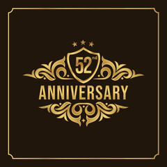Collection of isolated anniversary logo numbers 1 to 1 million with ribbon vector illustration | Happy anniversary 52th