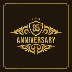 Collection of isolated anniversary logo numbers 1 to 1 million with ribbon vector illustration | Happy anniversary 85th