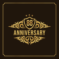 Collection of isolated anniversary logo numbers 1 to 1 million with ribbon vector illustration | Happy anniversary 88th