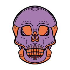 Colorful skull for the day of the dead, vector illustration