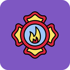 Emblem Multicolor Round Corner Filled Line Icon