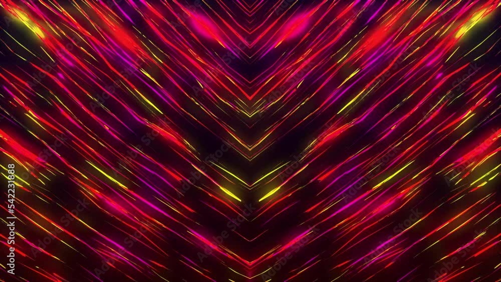 Poster abstract colorful background with bright neon rays and glowing lines. abstract tech futuristic motio