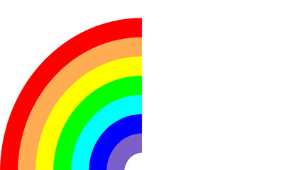 Abstract background with rainbow. The curve from the bottom left to the center. (png) 
With copy space.	