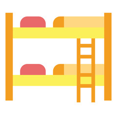 bunk bed flat icon style