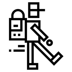 Backpacker line icon style