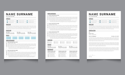 Clean Minimalist Resume Layout Set CV Templates
Vector for Business Job Applications