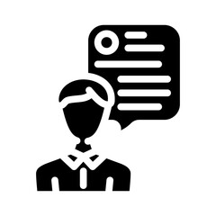 customer review testimonial glyph icon vector. customer review testimonial sign. isolated symbol illustration