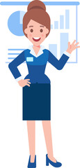 Business woman flat character silhouette
