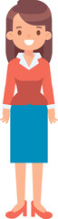 Business woman flat character silhouette