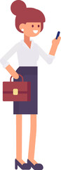 Business woman flat character silhouette