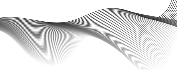 Fototapeta premium Abstract wave element for design. Digital frequency track equalizer. Stylized line art background.