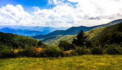 Beautiful shot of a green landscape under the clouds