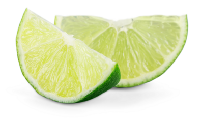 Collection Fresh lime and slice, Isolated on white background