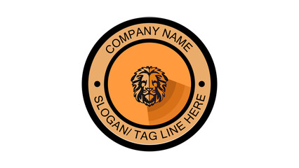 gold lion logo premium design