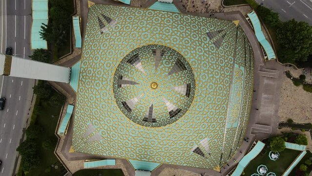 Aimani Kadyrova Mosque in Argun, Chechnya. Drone view