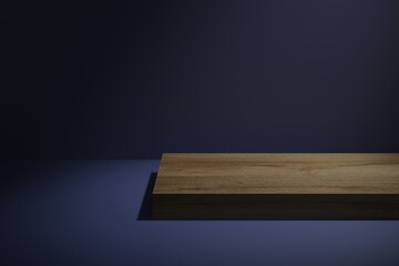 Wooden stand for display, luxury wooden porduct stand, empty wooden podium, concept stage showcase scene, 3D rendering.