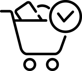 Internet shopping, e-commerce, market  linear symbol