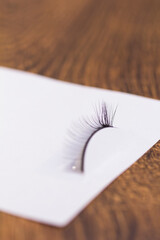 The process of training eyelash extension 3d close-up on a white background